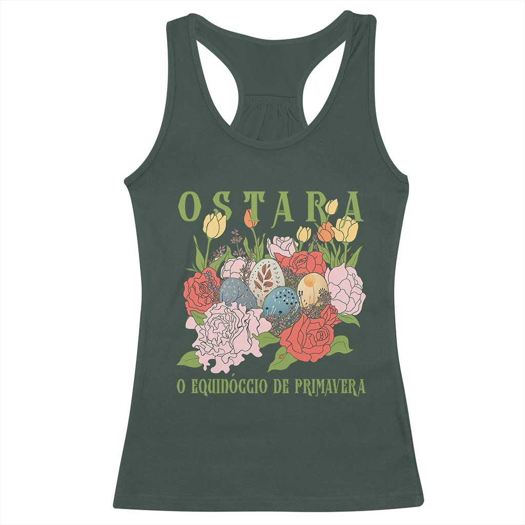 Ostara Eostre Easter Day Racerback Tank Top O Equinoccio De Primavera Eggs Flowers
