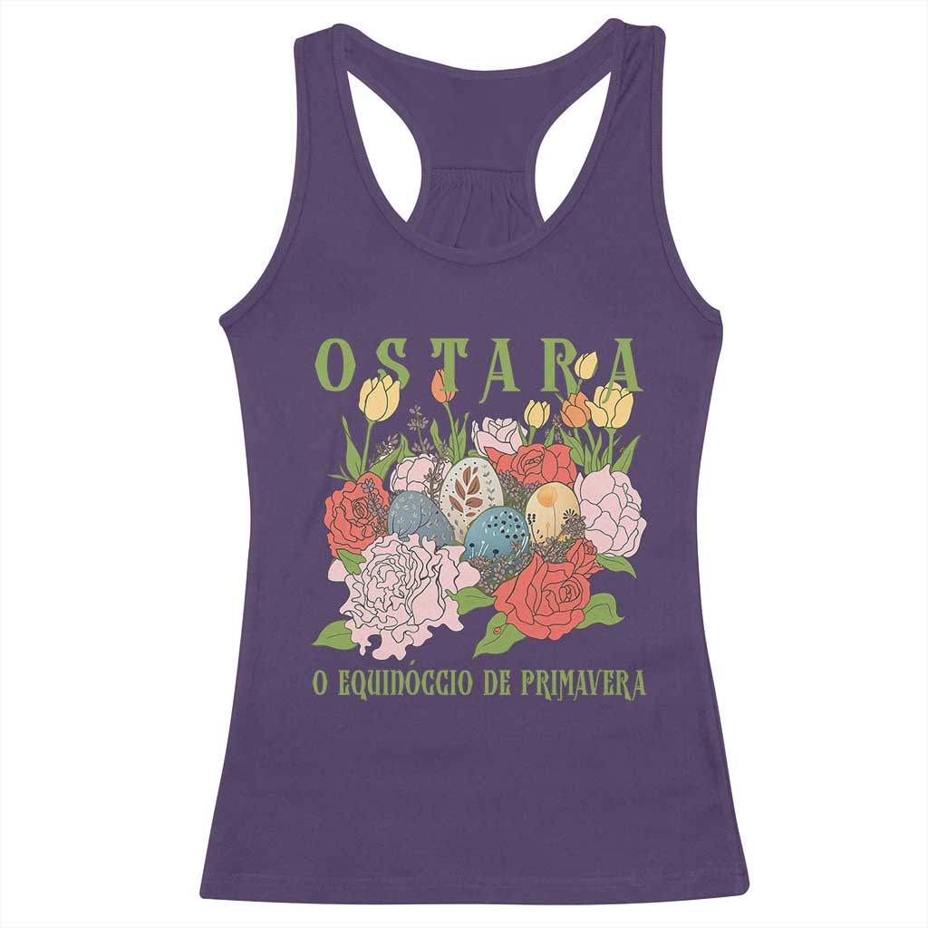 Ostara Eostre Easter Day Racerback Tank Top O Equinoccio De Primavera Eggs Flowers
