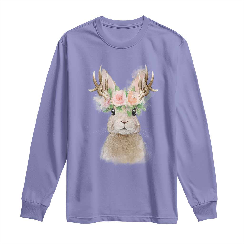 Ostara Pagan Eostre Easter Day Long Sleeve Shirt Rabbit Wolpertinger Spring Equinox Festival