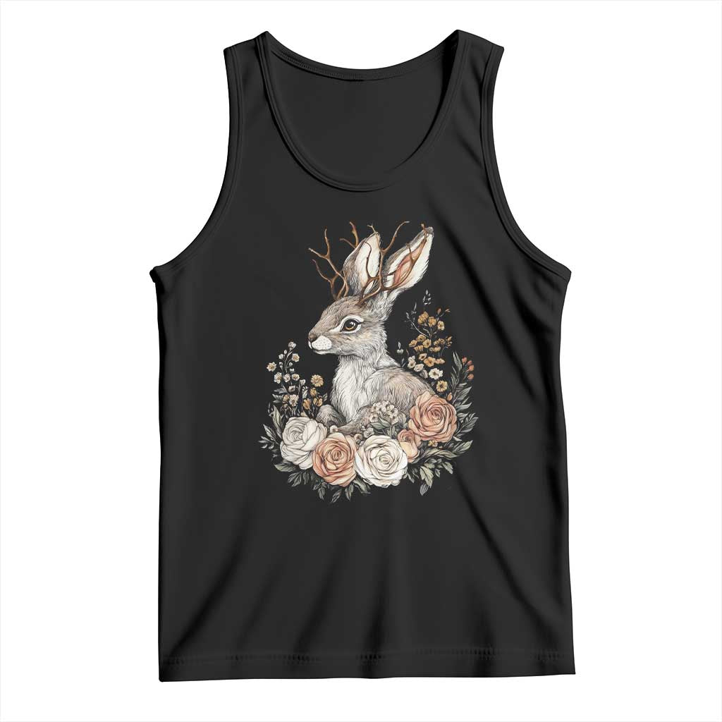Easter Day Jackalope Vintage Floral Cottagecore Tank Top