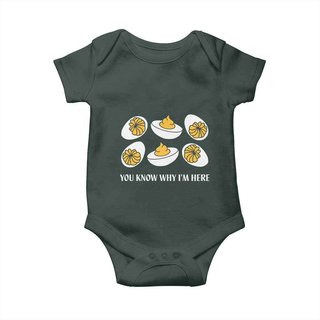 Funny Easter Day Thanksgiving Deviled Egg Baby Onesie You Know Why I'm Here