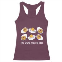 Funny Easter Day Thanksgiving Deviled Egg Racerback Tank Top You Know Why I'm Here