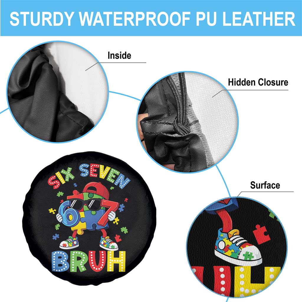67 Autism Awareness Spare Tire Cover Funny Six Seven Bruh Autistic Puzzle Kids Boys