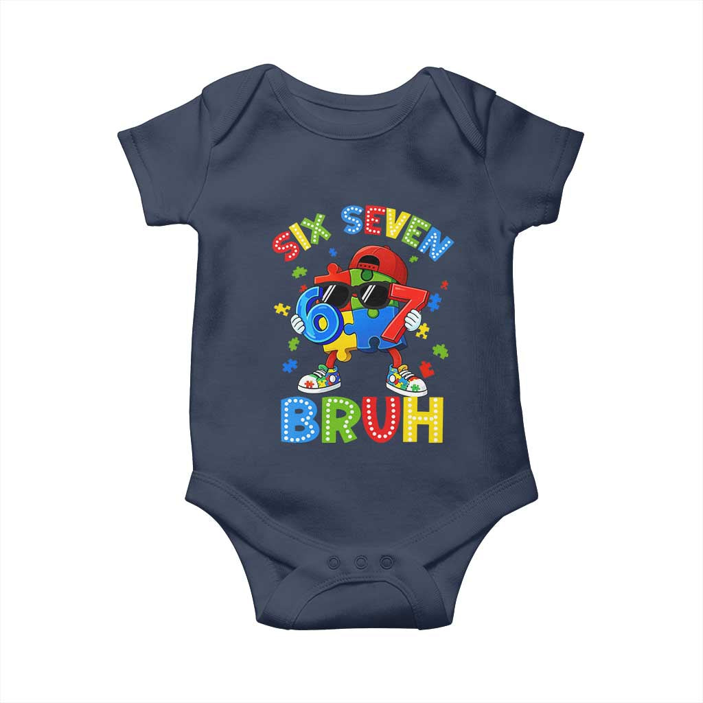 67 Autism Awareness Baby Onesie Funny Six Seven Bruh Autistic Puzzle Kids Boys