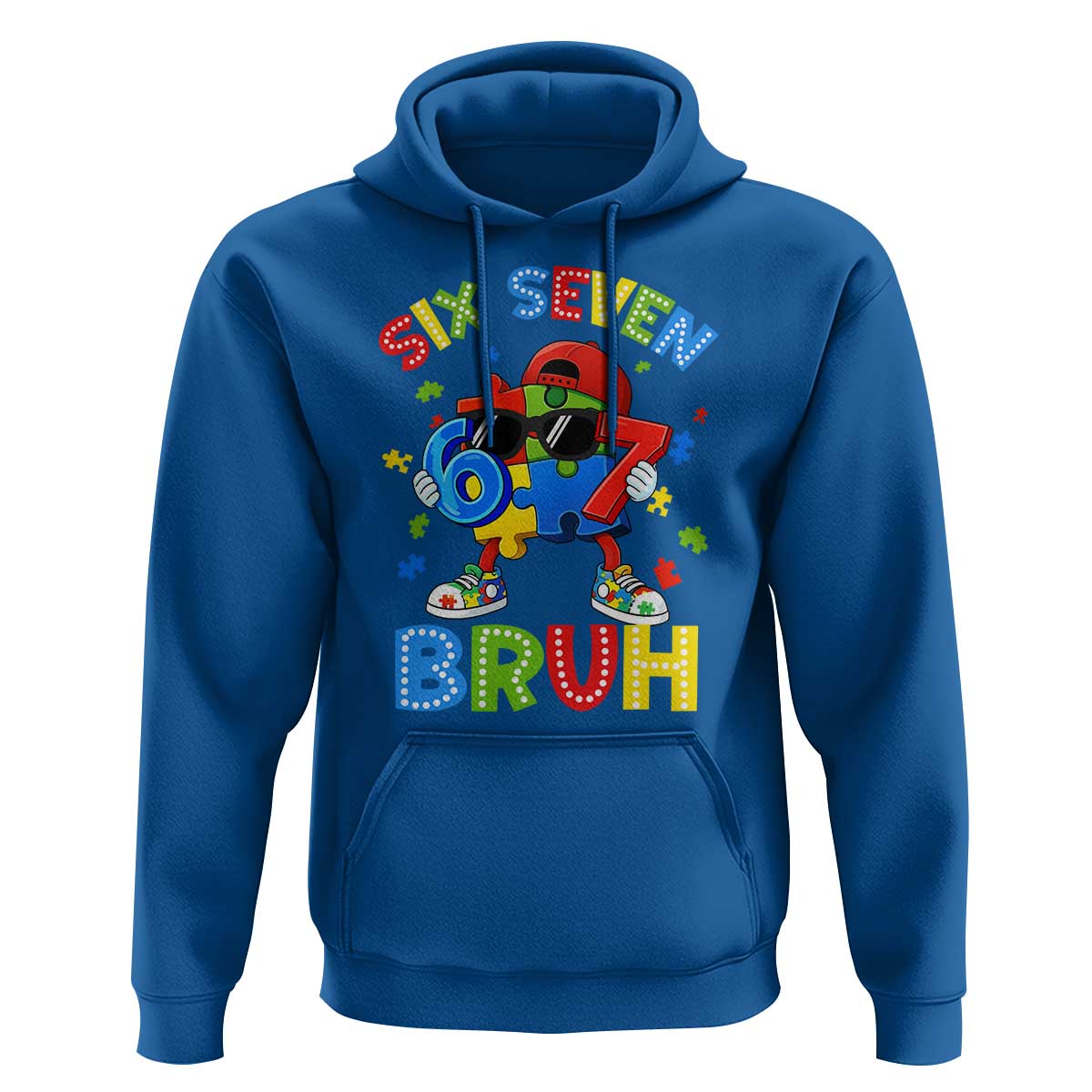 67 Autism Awareness Hoodie Funny Six Seven Bruh Autistic Puzzle Kids Boys