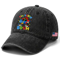 67 Autism Awareness Washed Cotton Baseball Cap Funny Six Seven Bruh Autistic Puzzle Kids Boys