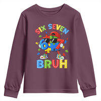 67 Autism Awareness Youth Sweatshirt Funny Six Seven Bruh Autistic Puzzle Kids Boys