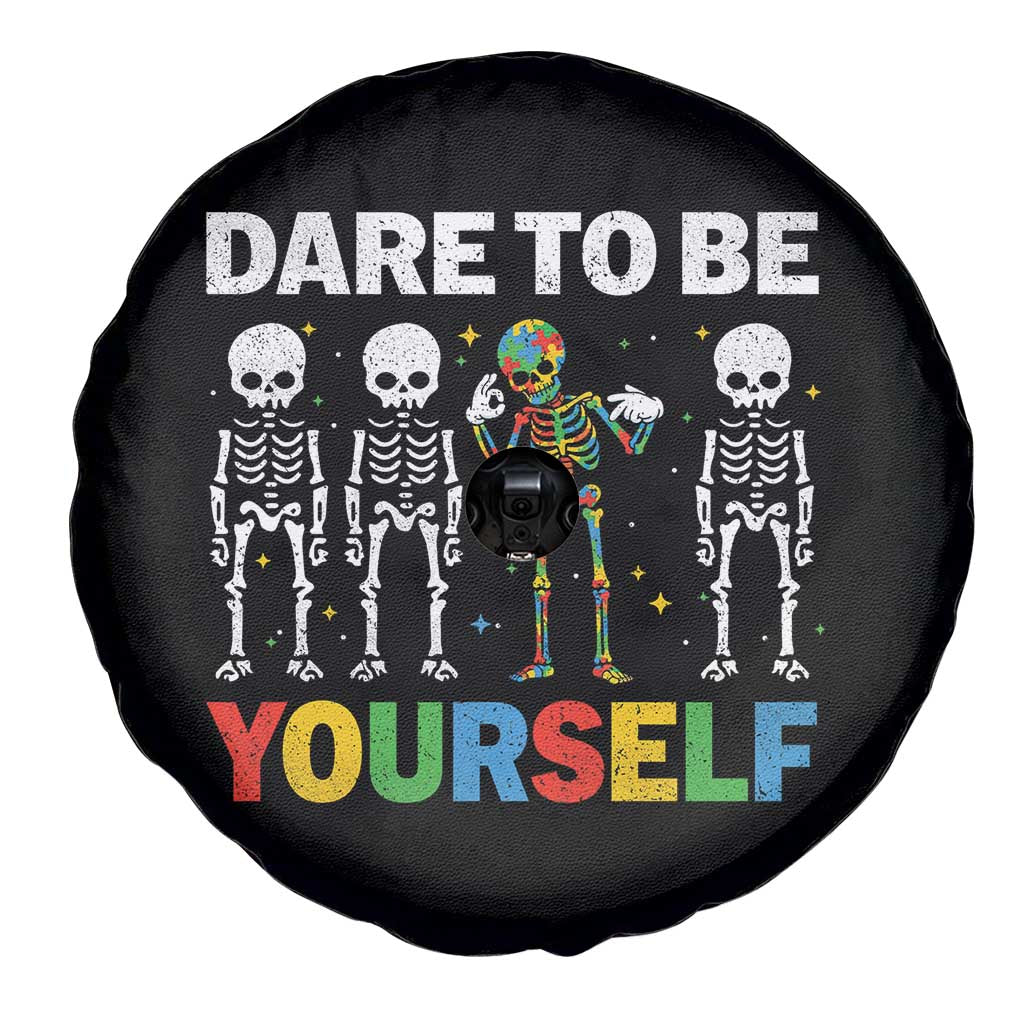 Autism Awareness 67 Spare Tire Cover Dare To Be Yourself Six Seven Autism Skeleton
