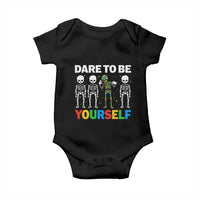 Autism Awareness 67 Baby Onesie Dare To Be Yourself Six Seven Autism Skeleton