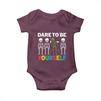 Autism Awareness 67 Baby Onesie Dare To Be Yourself Six Seven Autism Skeleton