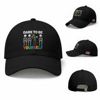 Autism Awareness 67 Baseball Cap Dare To Be Yourself Six Seven Autism Skeleton