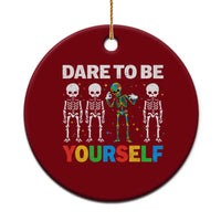 Autism Awareness 67 Ceramic Ornament Dare To Be Yourself Six Seven Autism Skeleton