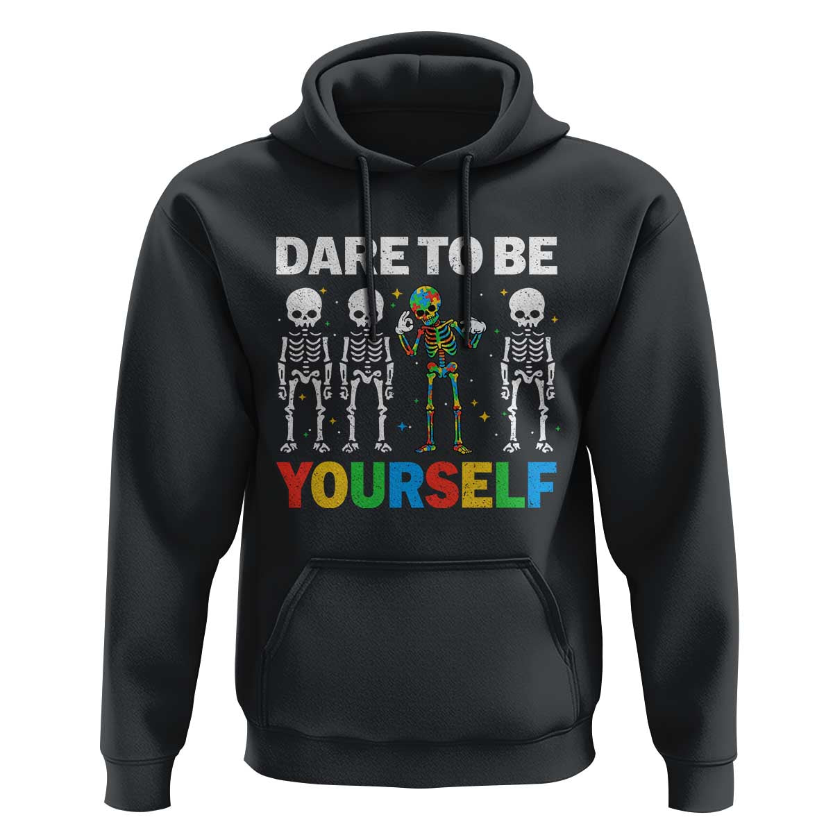 Autism Awareness 67 Hoodie Dare To Be Yourself Six Seven Autism Skeleton