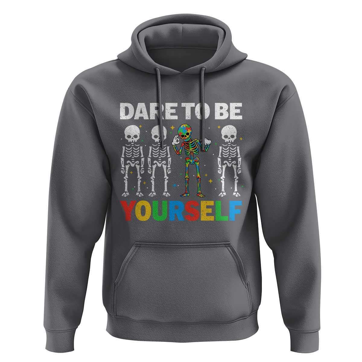 Autism Awareness 67 Hoodie Dare To Be Yourself Six Seven Autism Skeleton