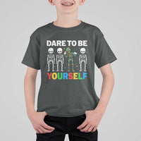Autism Awareness 67 T Shirt For Kid Dare To Be Yourself Six Seven Autism Skeleton