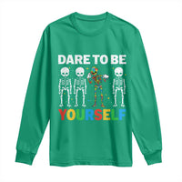 Autism Awareness 67 Long Sleeve Shirt Dare To Be Yourself Six Seven Autism Skeleton