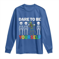 Autism Awareness 67 Long Sleeve Shirt Dare To Be Yourself Six Seven Autism Skeleton