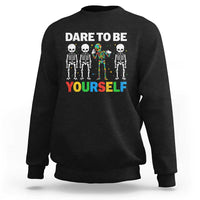 Autism Awareness 67 Sweatshirt Dare To Be Yourself Six Seven Autism Skeleton