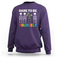 Autism Awareness 67 Sweatshirt Dare To Be Yourself Six Seven Autism Skeleton