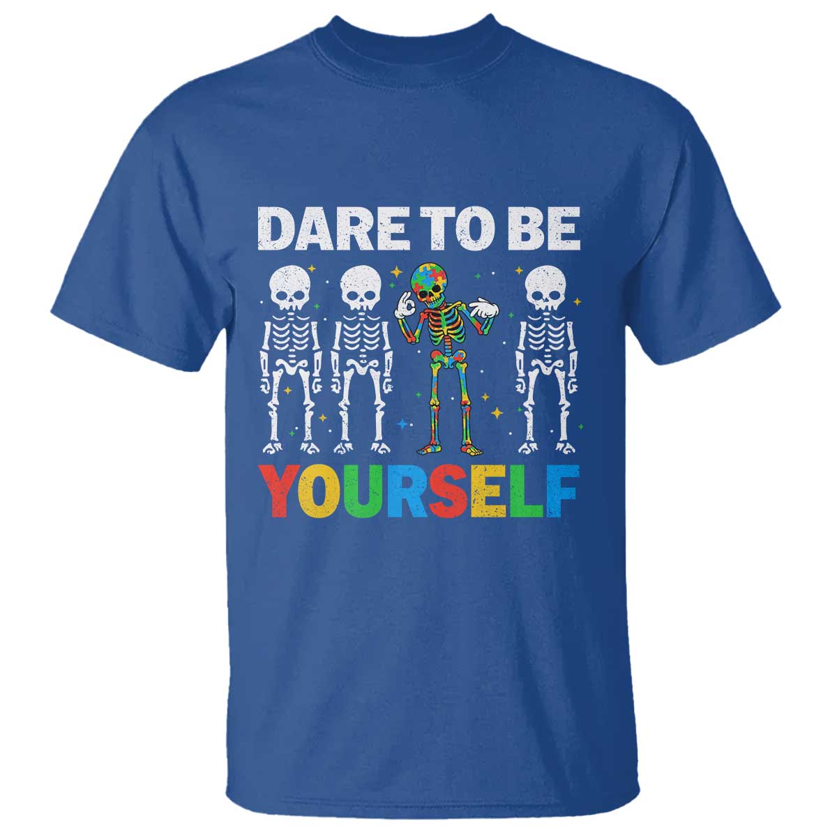 Autism Awareness 67 T Shirt Dare To Be Yourself Six Seven Autism Skeleton