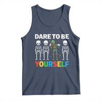Autism Awareness 67 Tank Top Dare To Be Yourself Six Seven Autism Skeleton