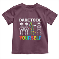 Autism Awareness 67 Toddler T Shirt Dare To Be Yourself Six Seven Autism Skeleton