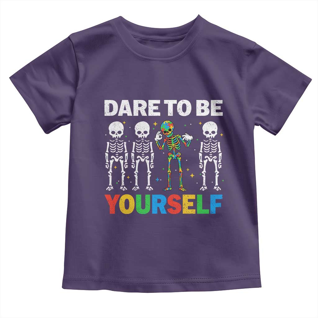 Autism Awareness 67 Toddler T Shirt Dare To Be Yourself Six Seven Autism Skeleton