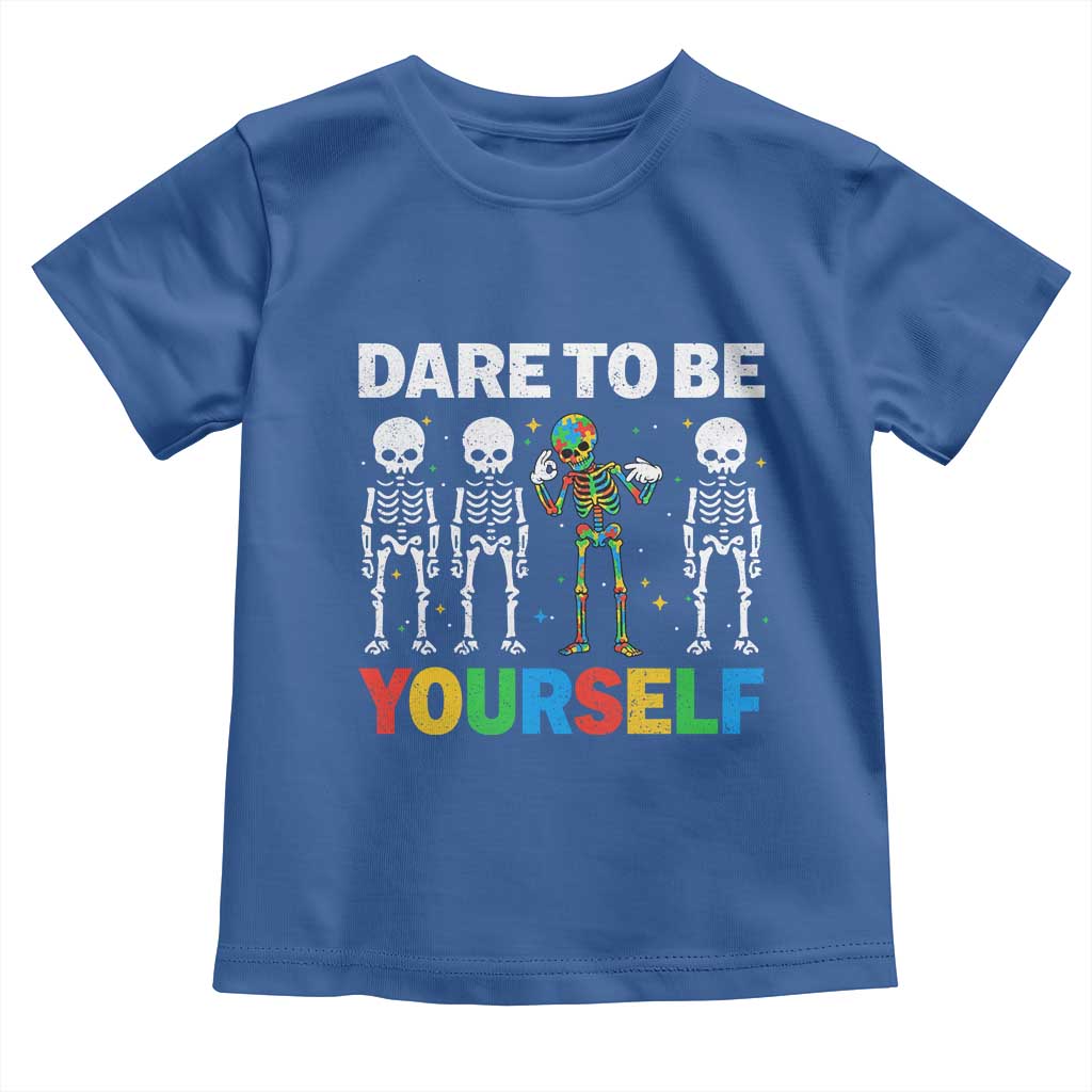 Autism Awareness 67 Toddler T Shirt Dare To Be Yourself Six Seven Autism Skeleton