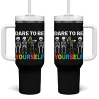Autism Awareness 67 Tumbler With Handle Dare To Be Yourself Six Seven Autism Skeleton