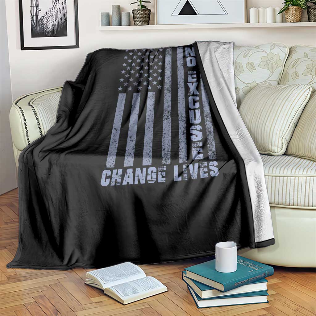 Denim Day Awareness Throw Blanket Wear Jeans No Excuse Change Lives Vintage American Flag