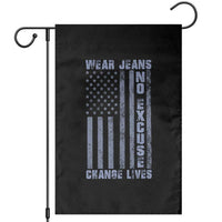 Denim Day Awareness Garden Flag Wear Jeans No Excuse Change Lives Vintage American Flag