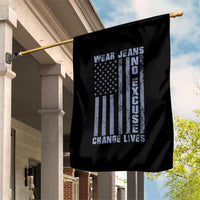 Denim Day Awareness Garden Flag Wear Jeans No Excuse Change Lives Vintage American Flag