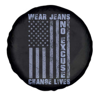 Denim Day Awareness Spare Tire Cover Wear Jeans No Excuse Change Lives Vintage American Flag