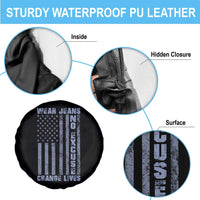 Denim Day Awareness Spare Tire Cover Wear Jeans No Excuse Change Lives Vintage American Flag