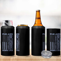 Denim Day Awareness 4 in 1 Can Cooler Tumbler Wear Jeans No Excuse Change Lives Vintage American Flag