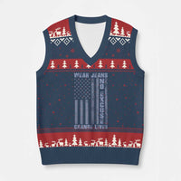 Denim Day Awareness V-Neck Knit Sweater Vest Wear Jeans No Excuse Change Lives Vintage American Flag