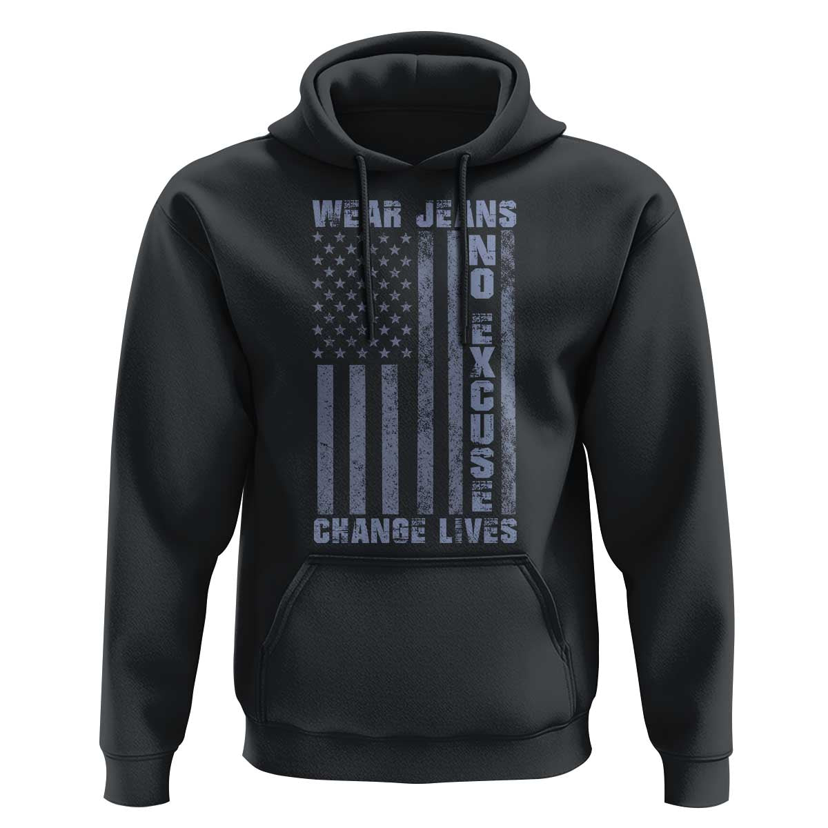 Denim Day Awareness Hoodie Wear Jeans No Excuse Change Lives Vintage American Flag