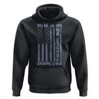 Denim Day Awareness Hoodie Wear Jeans No Excuse Change Lives Vintage American Flag
