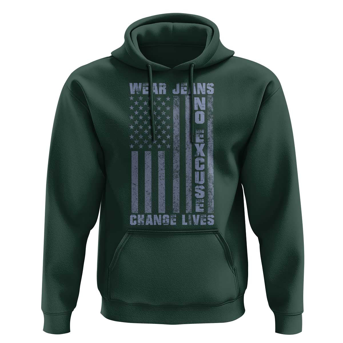 Denim Day Awareness Hoodie Wear Jeans No Excuse Change Lives Vintage American Flag