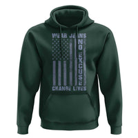 Denim Day Awareness Hoodie Wear Jeans No Excuse Change Lives Vintage American Flag