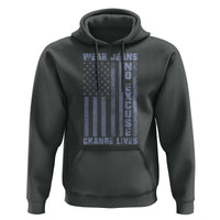 Denim Day Awareness Hoodie Wear Jeans No Excuse Change Lives Vintage American Flag
