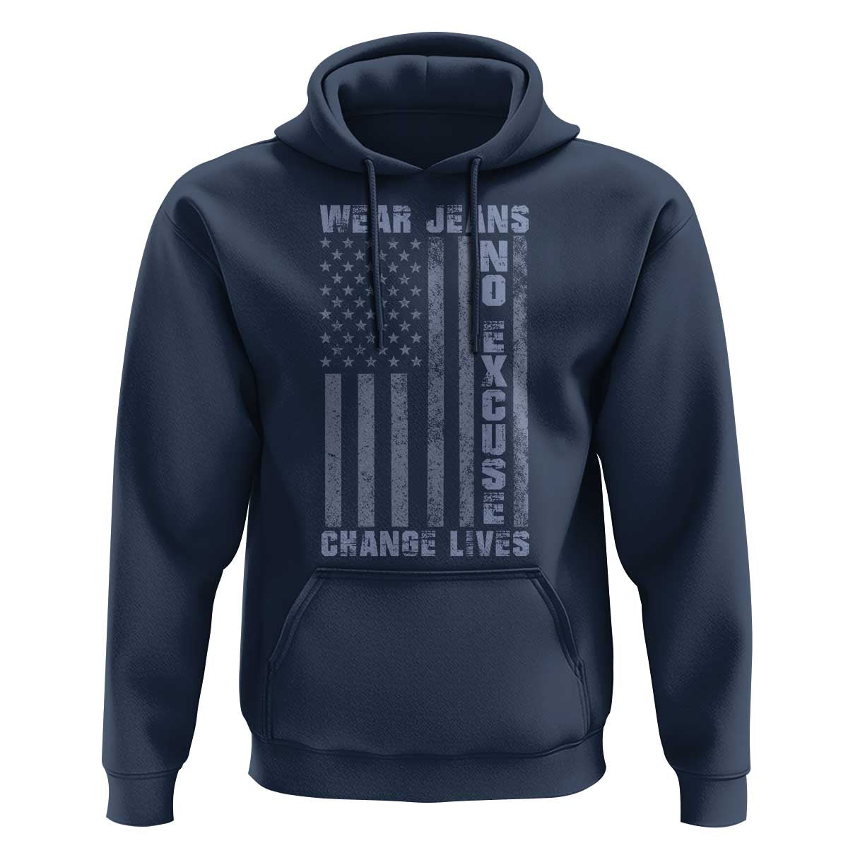 Denim Day Awareness Hoodie Wear Jeans No Excuse Change Lives Vintage American Flag