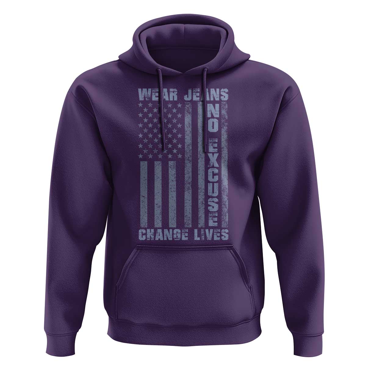 Denim Day Awareness Hoodie Wear Jeans No Excuse Change Lives Vintage American Flag