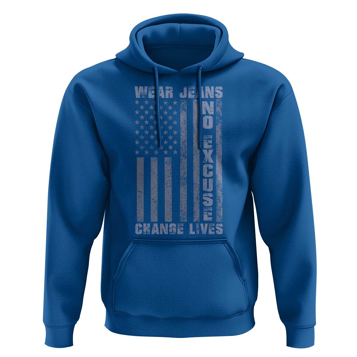 Denim Day Awareness Hoodie Wear Jeans No Excuse Change Lives Vintage American Flag