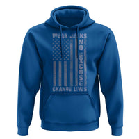 Denim Day Awareness Hoodie Wear Jeans No Excuse Change Lives Vintage American Flag