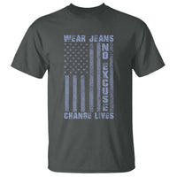 Denim Day Awareness T Shirt Wear Jeans No Excuse Change Lives Vintage American Flag