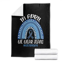 Denim Day Awareness Throw Blanket In April We Wear Jeans Rainbow