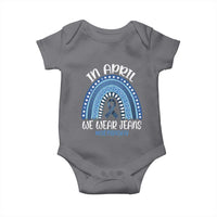 Denim Day Awareness Baby Onesie In April We Wear Jeans Rainbow