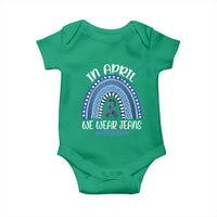 Denim Day Awareness Baby Onesie In April We Wear Jeans Rainbow