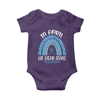 Denim Day Awareness Baby Onesie In April We Wear Jeans Rainbow